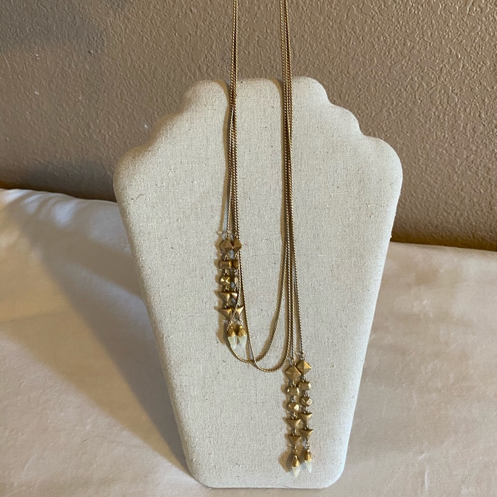 Stella & Dot gold lanyard necklace